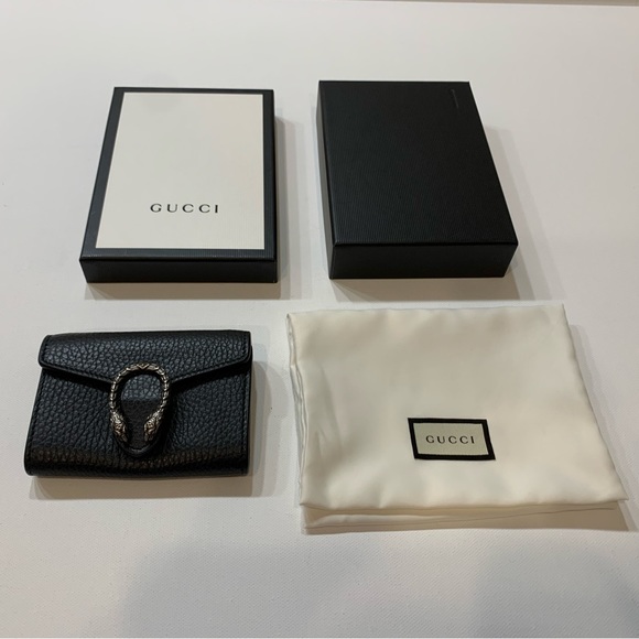 Gucci Dionysus Black Leather Card Case - Picture 1 of 11
